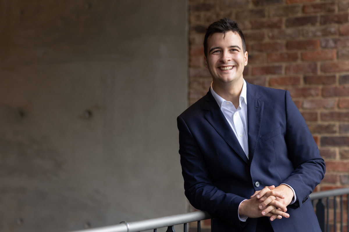 Young banking executive head shot