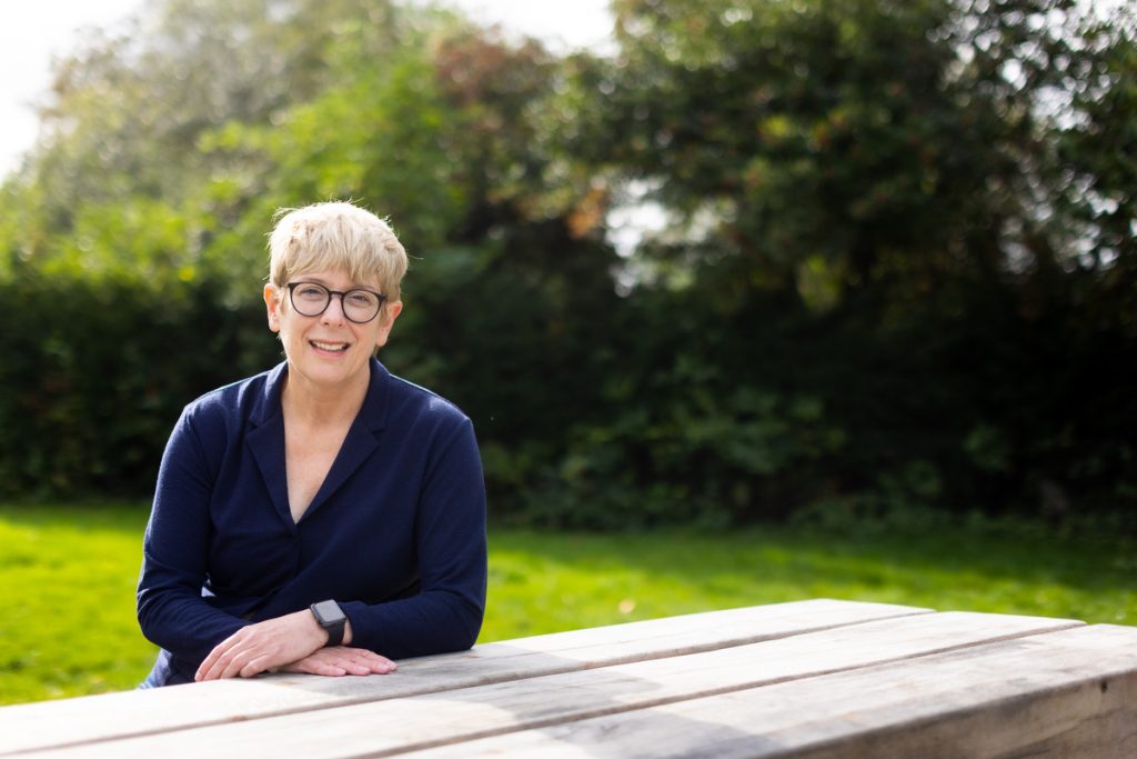 Natural head shots of lawyer in park
