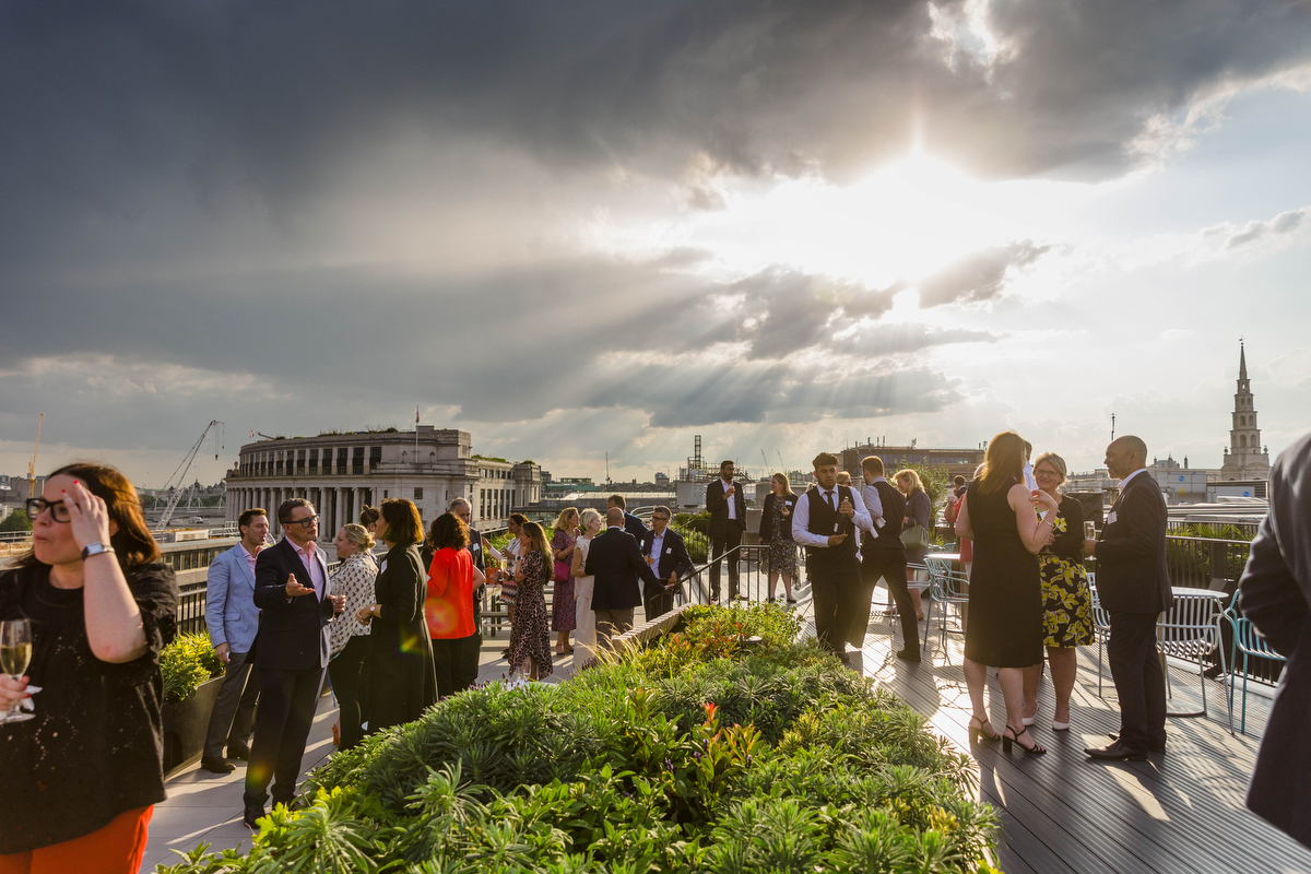summer party at investment bank in London