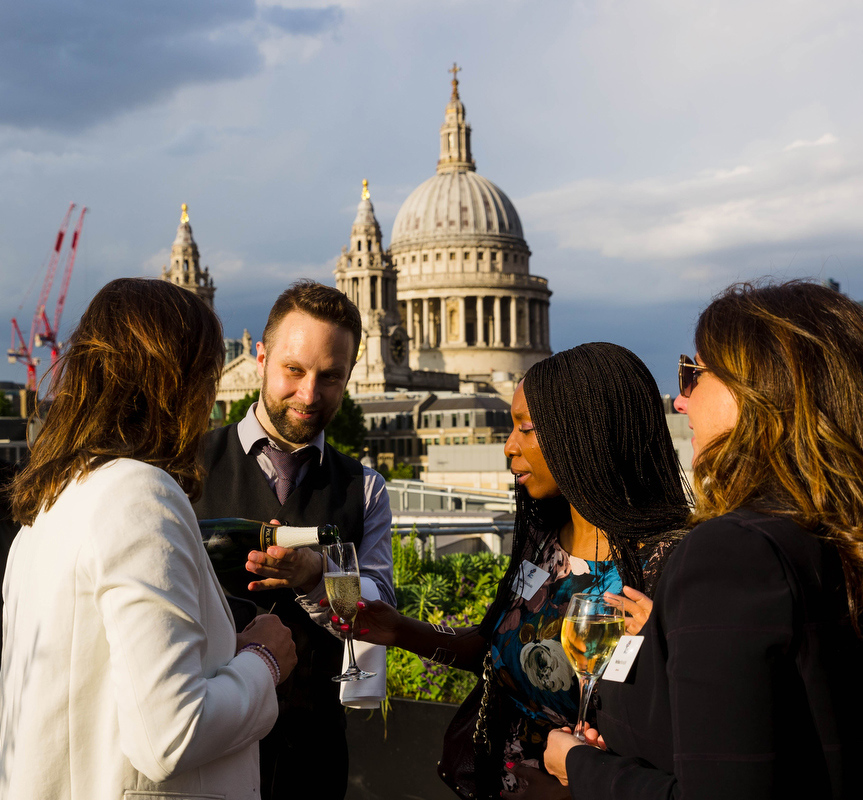 Networking event with St Paul's Cathedral in background